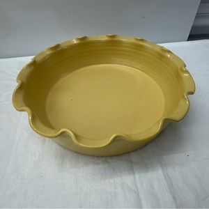 Cagle Road Hand Thrown Pottery Butter Yellow Ruffled Flat Bowl